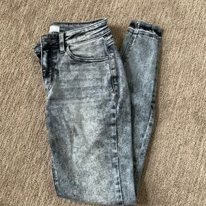 Kancan cropped black/white washed jeggings